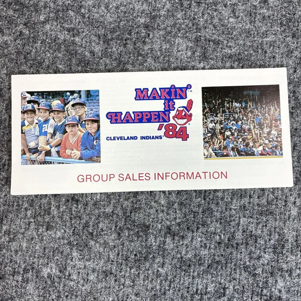 Vintage 1984 Cleveland Indians Group Sales Guide Schedule Chief Wahoo
